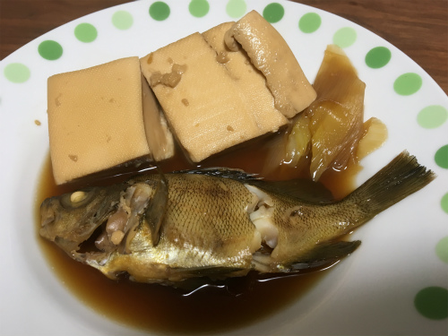 下蒲刈島で釣れたメバルとアイナメを割烹風煮付けにしてみました なんでだろう